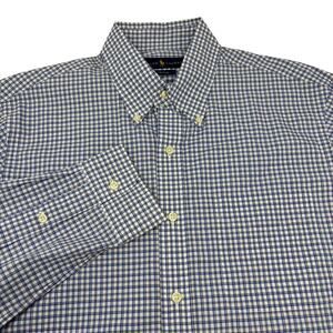 Ralph Lauren Medium Blue White Gingham Check Button Down Long Sleeve Shirt